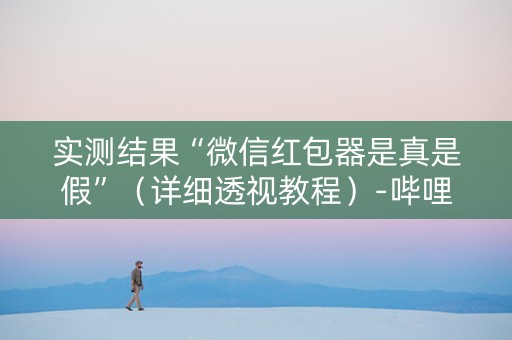 实测结果“微信红包器是真是假”（详细透视教程）-哔哩哔哩