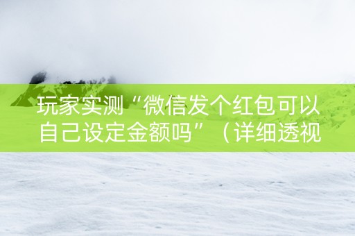 玩家实测“微信发个红包可以自己设定金额吗”（详细透视教程）-哔哩哔哩