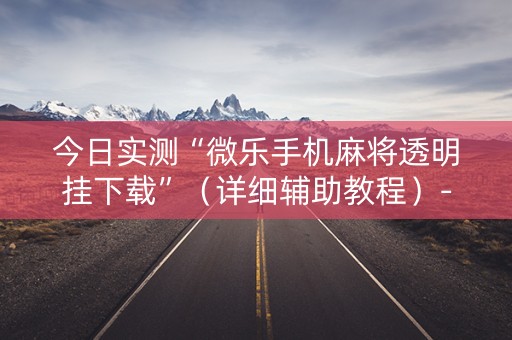 今日实测“微乐手机麻将透明挂下载”（详细辅助教程）-哔哩哔哩