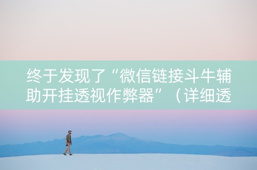 终于发现了“微信链接斗牛辅助开挂透视作弊器”（详细透视教程）-哔哩哔哩