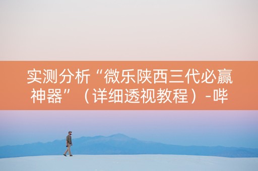 实测分析“微乐陕西三代必赢神器”（详细透视教程）-哔哩哔哩