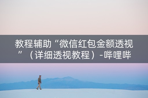 教程辅助“微信红包金额透视”（详细透视教程）-哔哩哔哩