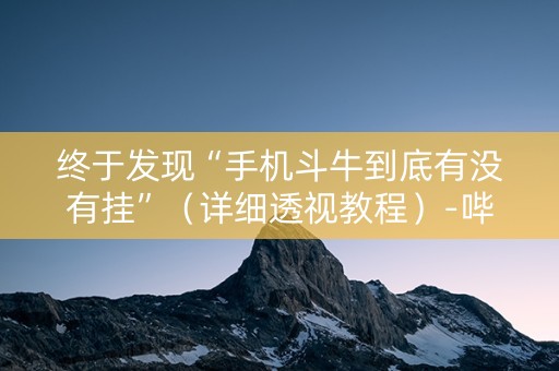 终于发现“手机斗牛到底有没有挂”（详细透视教程）-哔哩哔哩