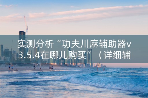 实测分析“功夫川麻辅助器v3.5.4在哪儿购买”（详细辅助教程）-哔哩哔哩