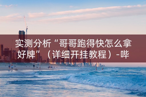 实测分析“哥哥跑得快怎么拿好牌”（详细开挂教程）-哔哩哔哩