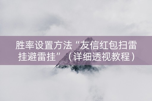 胜率设置方法“友信红包扫雷挂避雷挂”（详细透视教程）-哔哩哔哩