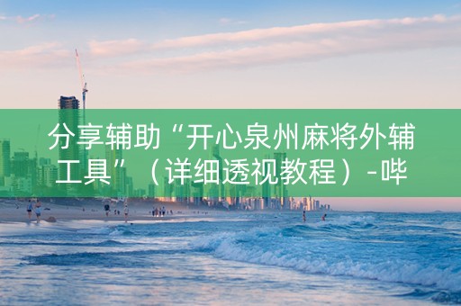分享辅助“开心泉州麻将外辅工具”（详细透视教程）-哔哩哔哩