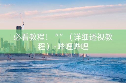 必看教程！“”（详细透视教程）-哔哩哔哩
