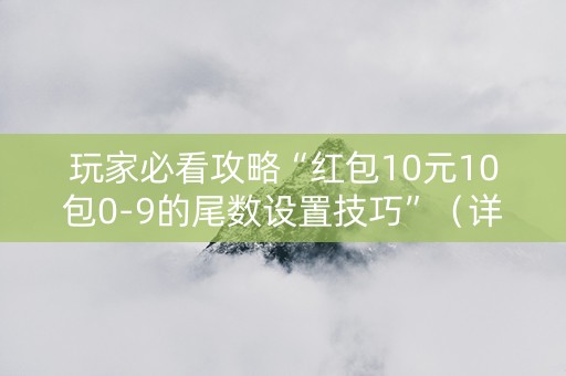 玩家必看攻略“红包10元10包0-9的尾数设置技巧”（详细透视教程）-哔哩哔哩