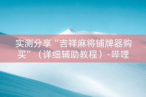 实测分享“吉祥麻将铺牌器购买”（详细辅助教程）-哔哩哔哩