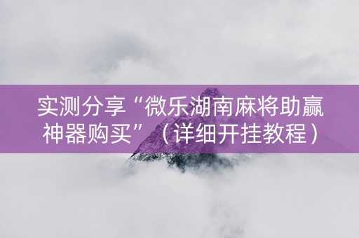 实测分享“微乐湖南麻将助赢神器购买”（详细开挂教程）-哔哩哔哩