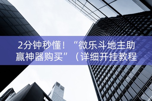 2分钟秒懂！“微乐斗地主助赢神器购买”（详细开挂教程）-哔哩哔哩
