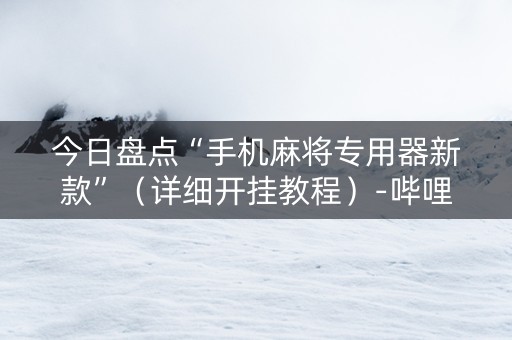 今日盘点“手机麻将专用器新款”（详细开挂教程）-哔哩哔哩