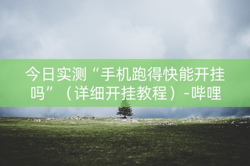 今日实测“手机跑得快能开挂吗”（详细开挂教程）-哔哩哔哩