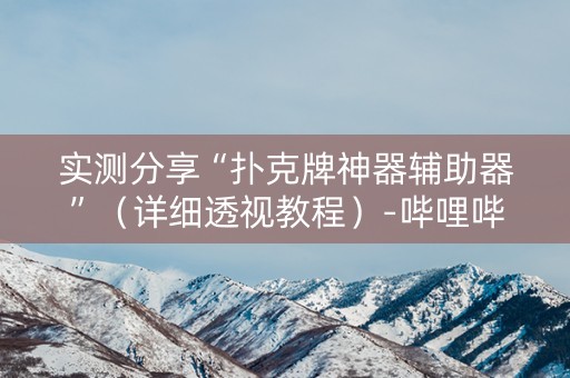 实测分享“扑克牌神器辅助器”（详细透视教程）-哔哩哔哩