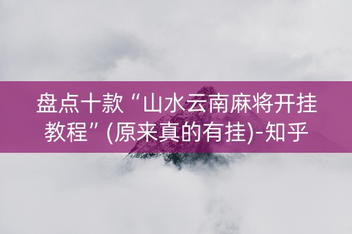 盘点十款“山水云南麻将开挂教程”(原来真的有挂)-知乎