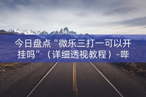 今日盘点“微乐三打一可以开挂吗”（详细透视教程）-哔哩哔哩