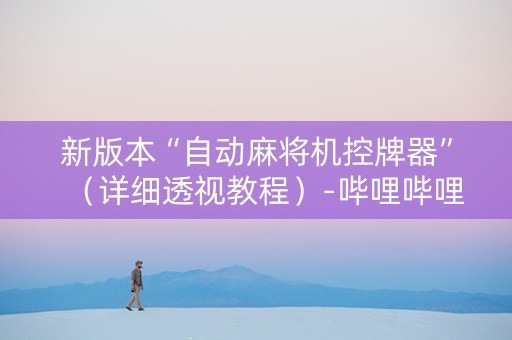 新版本“自动麻将机控牌器”（详细透视教程）-哔哩哔哩