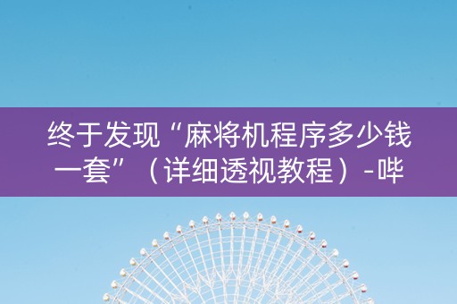 终于发现“麻将机程序多少钱一套”（详细透视教程）-哔哩哔哩
