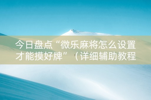 今日盘点“微乐麻将怎么设置才能摸好牌”（详细辅助教程）-哔哩哔哩