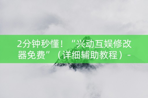 2分钟秒懂！“兴动互娱修改器免费”（详细辅助教程）-哔哩哔哩