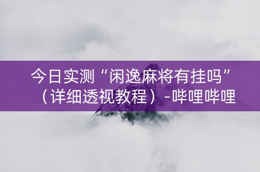 今日实测“闲逸麻将有挂吗”（详细透视教程）-哔哩哔哩