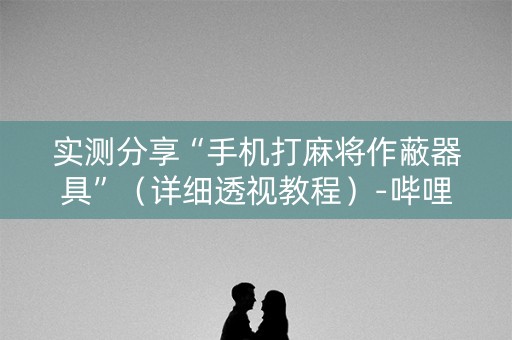 实测分享“手机打麻将作蔽器具”（详细透视教程）-哔哩哔哩