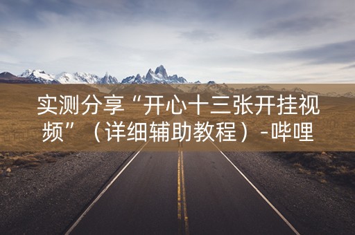 实测分享“开心十三张开挂视频”（详细辅助教程）-哔哩哔哩