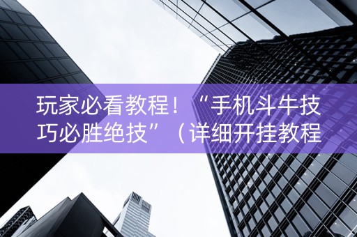 玩家必看教程！“手机斗牛技巧必胜绝技”（详细开挂教程）-哔哩哔哩