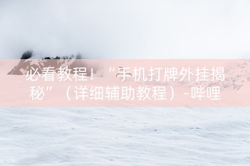 必看教程！“手机打牌外挂揭秘”（详细辅助教程）-哔哩哔哩