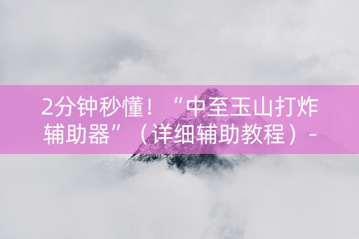 2分钟秒懂！“中至玉山打炸辅助器”（详细辅助教程）-哔哩哔哩