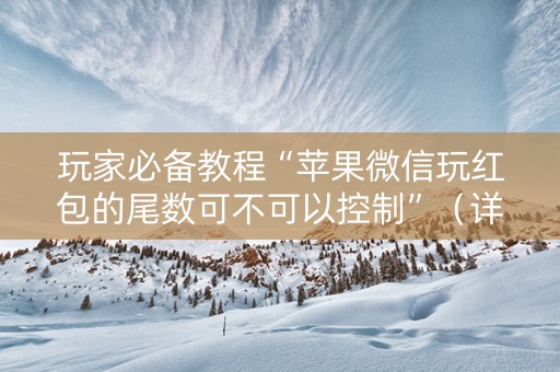 玩家必备教程“苹果微信玩红包的尾数可不可以控制”（详细透视教程）-哔哩哔哩
