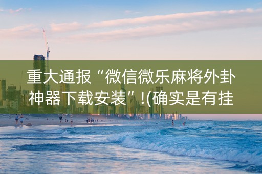 重大通报“微信微乐麻将外卦神器下载安装”!(确实是有挂)-知乎