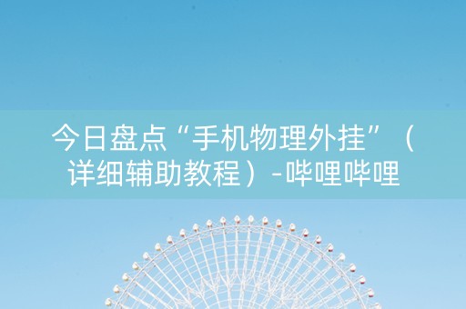 今日盘点“手机物理外挂”（详细辅助教程）-哔哩哔哩