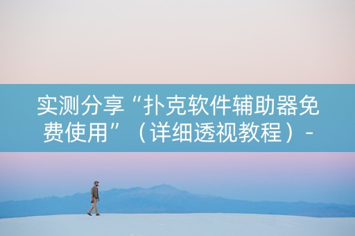 实测分享“扑克软件辅助器免费使用”（详细透视教程）-哔哩哔哩