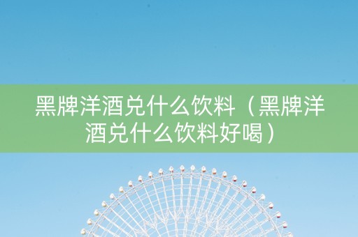 黑牌洋酒兑什么饮料（黑牌洋酒兑什么饮料好喝）