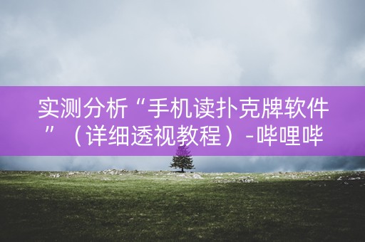 实测分析“手机读扑克牌软件”（详细透视教程）-哔哩哔哩