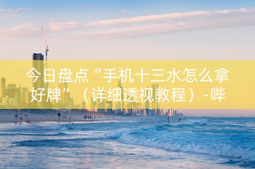 今日盘点“手机十三水怎么拿好牌”（详细透视教程）-哔哩哔哩