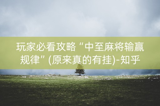 玩家必看攻略“中至麻将输赢规律”(原来真的有挂)-知乎