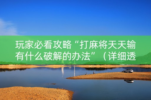 玩家必看攻略“打麻将天天输有什么破解的办法”（详细透视教程）-哔哩哔哩