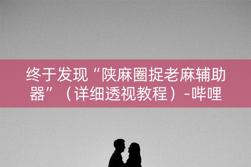 终于发现“陕麻圈捉老麻辅助器”（详细透视教程）-哔哩哔哩