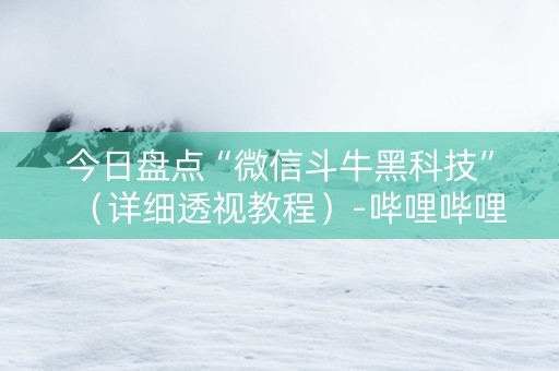 今日盘点“微信斗牛黑科技”（详细透视教程）-哔哩哔哩