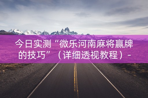 今日实测“微乐河南麻将赢牌的技巧”（详细透视教程）-哔哩哔哩