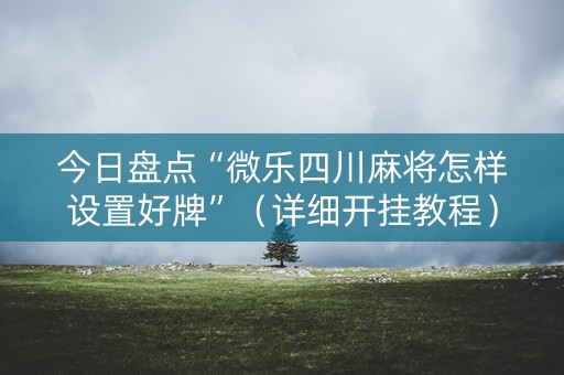 今日盘点“微乐四川麻将怎样设置好牌”（详细开挂教程）-哔哩哔哩