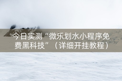 今日实测“微乐划水小程序免费黑科技”（详细开挂教程）-哔哩哔哩