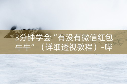 3分钟学会“有没有微信红包牛牛”（详细透视教程）-哔哩哔哩