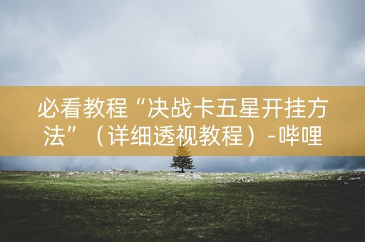 必看教程“决战卡五星开挂方法”（详细透视教程）-哔哩哔哩