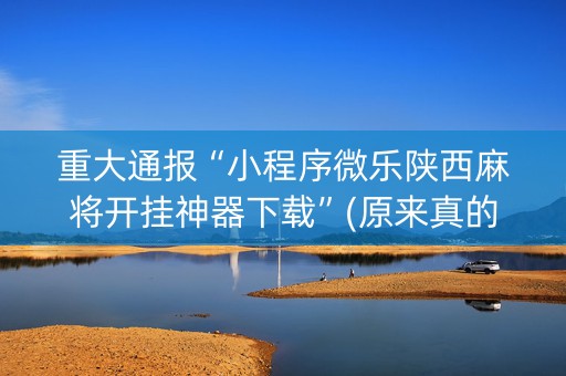 重大通报“小程序微乐陕西麻将开挂神器下载”(原来真的有挂)-知乎