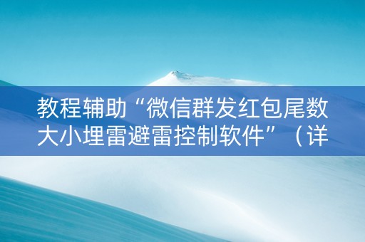 教程辅助“微信群发红包尾数大小埋雷避雷控制软件”（详细透视教程）-哔哩哔哩