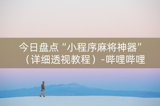 今日盘点“小程序麻将神器”（详细透视教程）-哔哩哔哩
